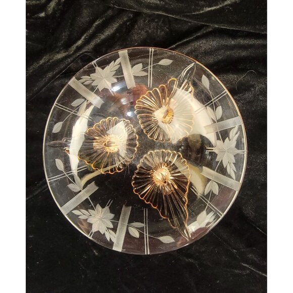 Antique 1930's Depression Glass Footed Bowl, Pink - Picture 3 of 14